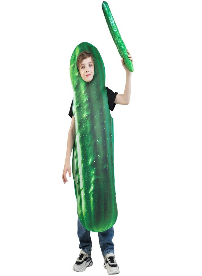 DSplay Pickle Costume Kids Food Cucumber Costumes Vegetable Pickle Halloween Costume (8-14 years old) - Image 5